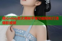 糖心vlog恶犬揭秘平家功能轻松打造爆款视频