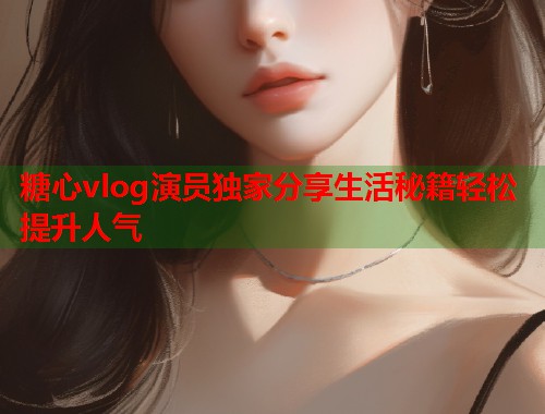 糖心vlog演员独家分享生活秘籍轻松提升人气  第1张